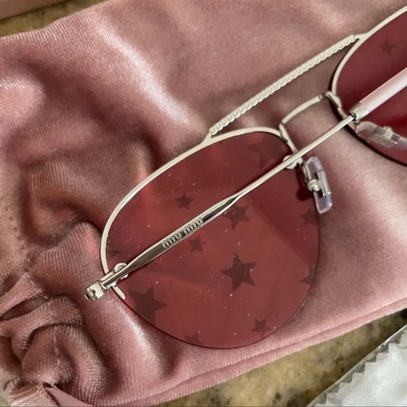 New 💗 miu miu sunglasses aviator 59 mm - Picture 4 of 6
